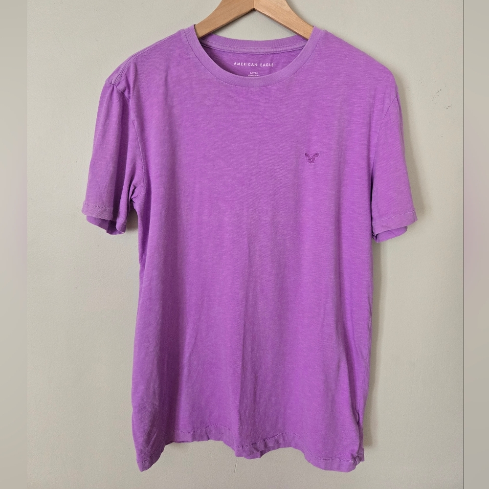 American Eagle Outfitters Men's Purple T-Shirt